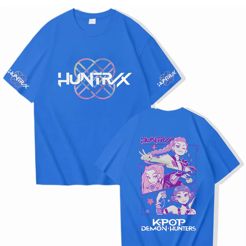 外贸猎魔女团KPop Demon Hunters纯棉中性款圆领上衣宽松休闲短袖|undefined