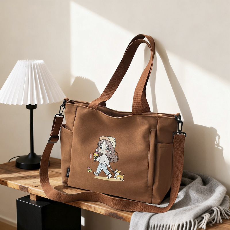Cross-Border New Style Canvas Tote Bag Large Capacity Anime Print Shoulder Bag Handbag Women's Bag Fashion Bags Cross-Border New Style Canvas Tote Bag Large Capacity Anime Print Shoulder Bag Handbag Women's Bag Fashion Bags