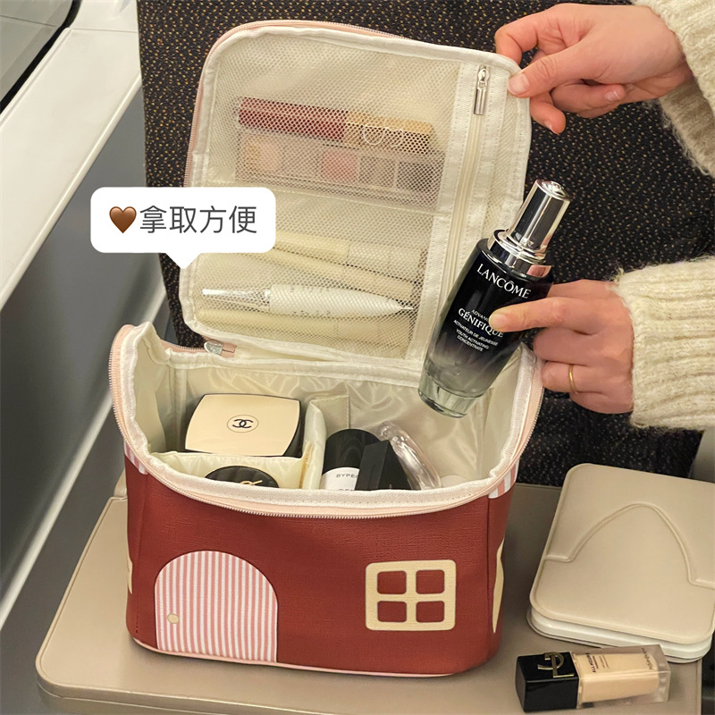 2025 nuevo estilo dopamina pequeña casa bolsa de cosméticos mujer lavado de gran capacidad portátil impermeable viaje bolsa de almacenamiento portátil