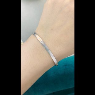 Bracelet Platinum Pt950 White Gold Bracelet Real Gold Women's Bracelet with Certificate Hot Sale Glossy Bracelet Round Bracelet