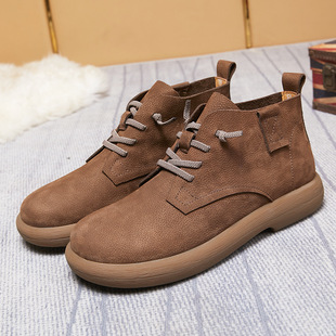 Special Offer Autumn and Winter Suede Leather Lace-Up Casual Comfortable Non-Slip Large Toe Men's Shoes Genuine Leather Thick-Soled Short Boots Wholesale