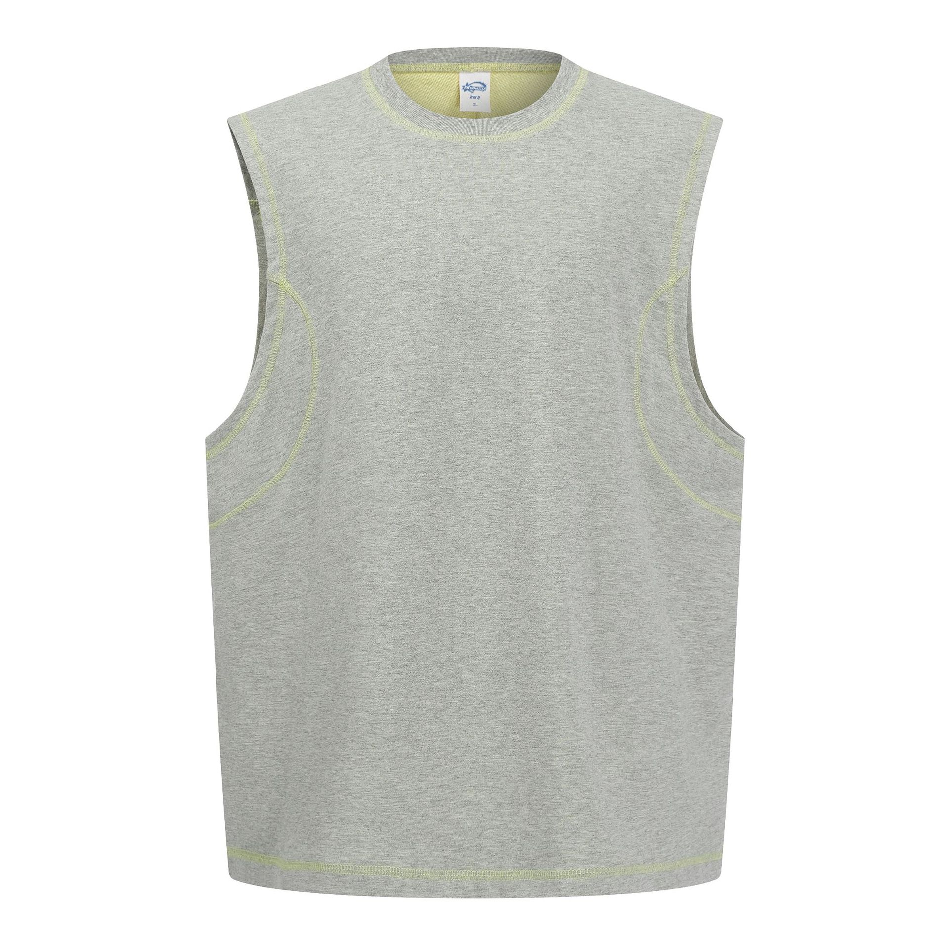 Chain tide personalizado 2026 nuevo chaleco de marca de moda de línea clara de color sólido camiseta deportiva sin mangas chaleco hombre