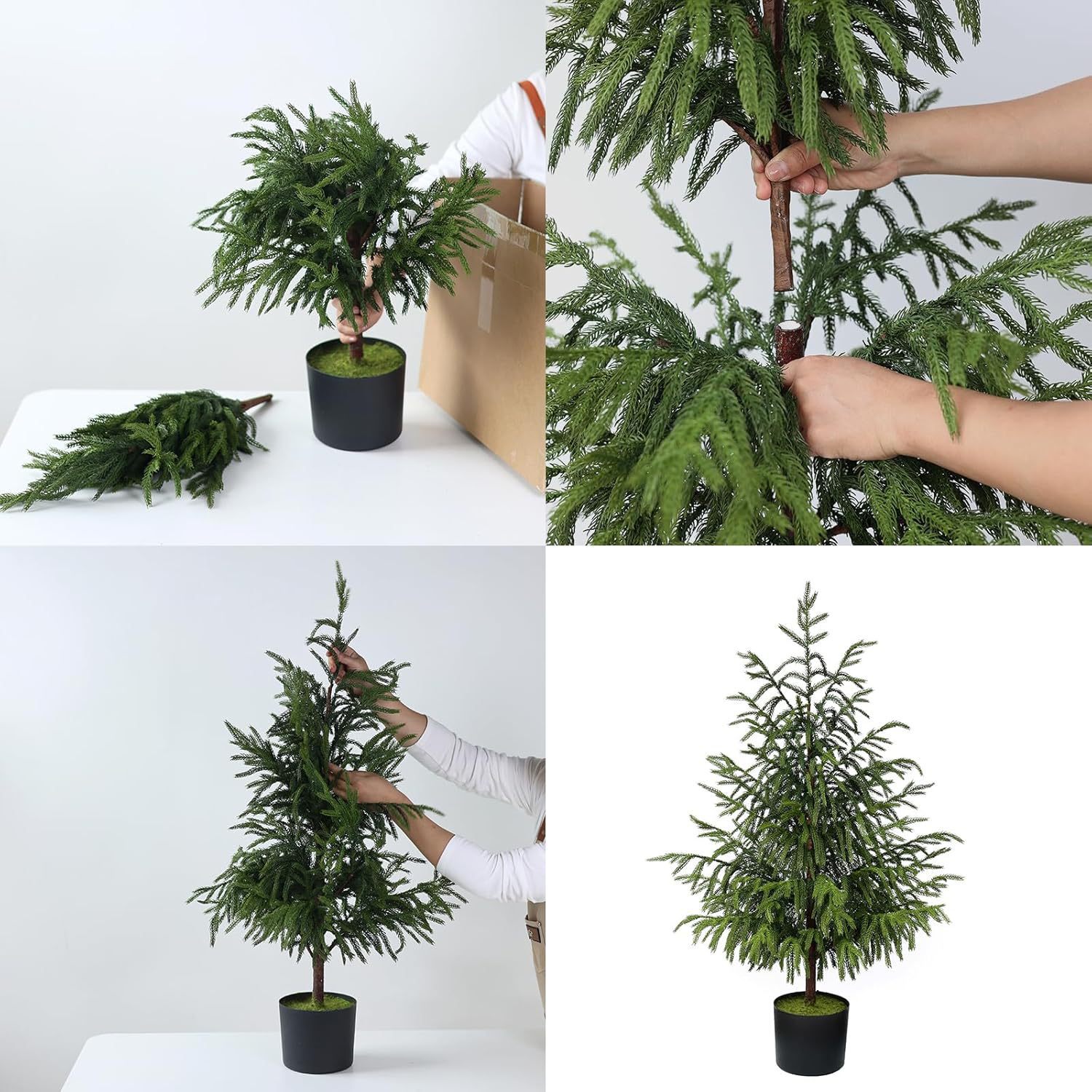 Amazon explosión 90cm puro PE Norfolk pin adornos de árbol de Navidad decoración cálida decoración doméstica