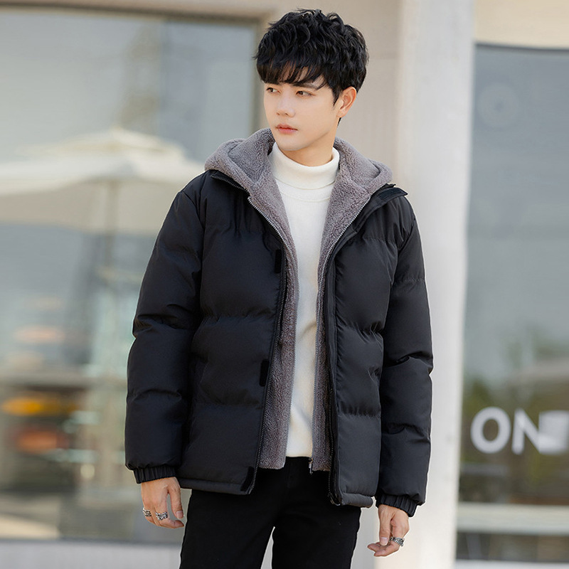 Large Size Fake Two Cotton Clothes Men's Loose Casual Thickened Fleece_viptrois.com