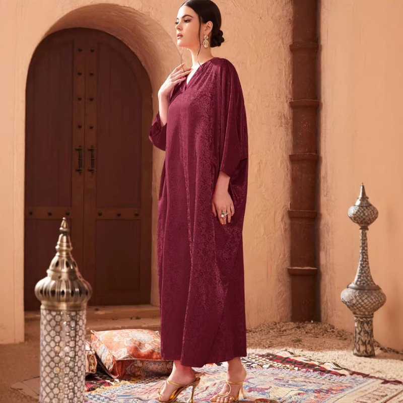 Cross-Border New Style Gorgeous Casual Long Dress Women's Loose Plus-Size Robe Cross-Border New Style Gorgeous Casual Long Dress Women's Loose Plus-Size Robe