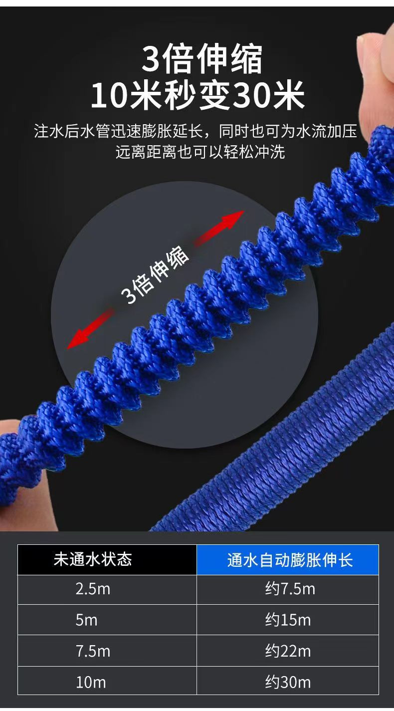 Factory Direct Alloy High-Pressure Car Wash Water Gun Triple Telescopic Magic Water Pipe Electroplated Thickened Water Gun Exclusively for Foreign Trade