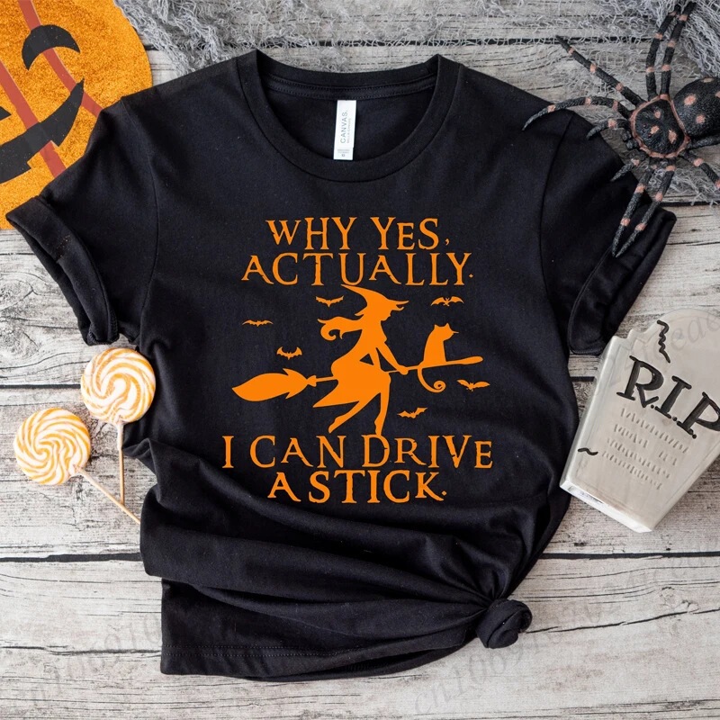 Yes, I Can Open the Stick T-Shirt, Halloween Women's Shirt, Fun Witch Top, Halloween Yes, I Can Open the Stick T-Shirt, Halloween Women's Shirt, Fun Witch Top, Halloween