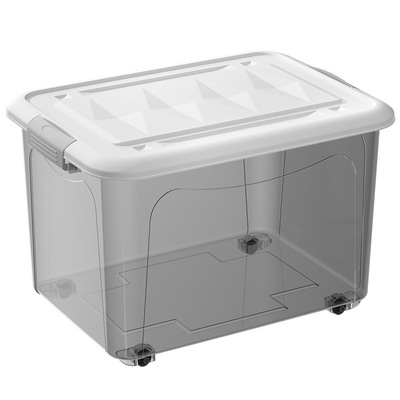 【质价甄选】大容量加厚透明收纳箱家用衣服被子整理箱51*38*28cm