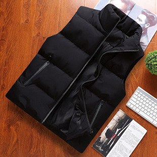 Dropshipping Brand down Cotton Vest Men's Autumn and Winter Stand-Up Collar Cotton Vest Men's Short Casual Jacket to Heattech
