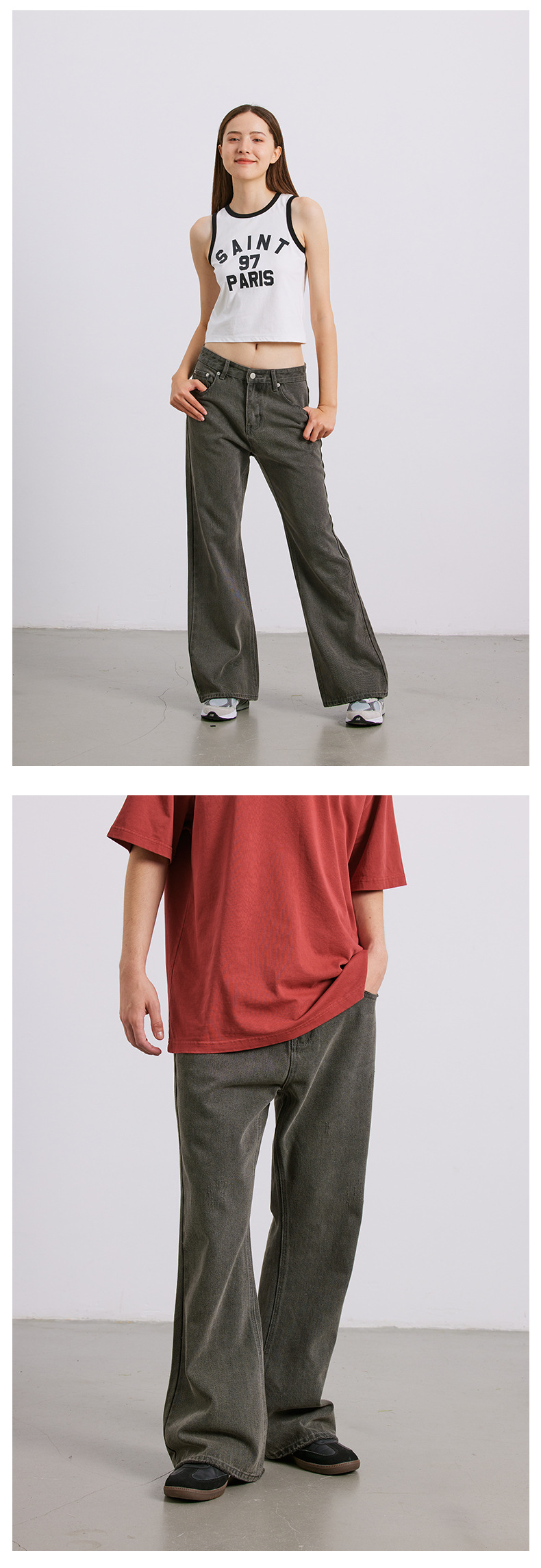 UNF A*NE平替原样开发泥染微喇水洗做旧cleanfit直筒休闲裤牛仔裤详情13