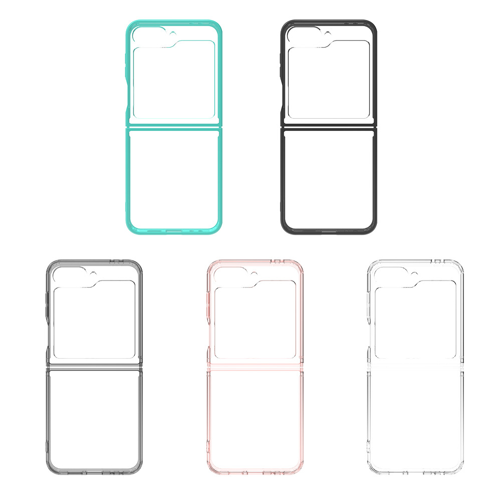 MOQ50 para Samsung Z Flip 6 plegable transparente cubierta de cerveza acrílica protectora anti-caída arriba y abajo