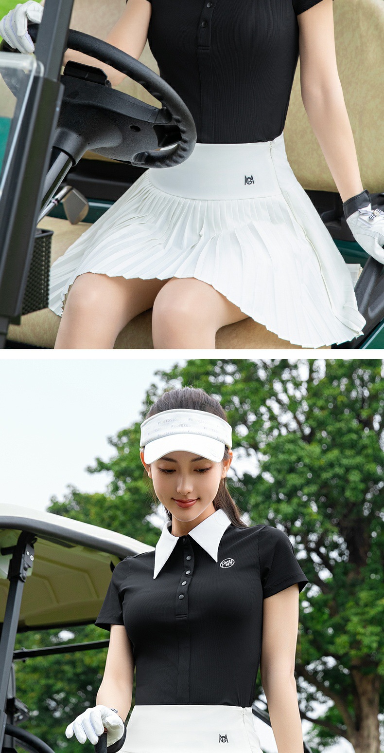 Áo polo golf nữ tay ngắn cổ bẻ dài vải thun co giãn — YF789 áo trắng [vải sọc mỏng/độ đàn hồi cao và mềm mại/mỏng và mỏng], YF789 Ice Crystal Blue Top [Vải dải mỏng/Mềm mại đàn hồi cao/Mỏng mỏng], YF789 Black Top [Chất liệu vải có độ đàn hồi cao và mềm mại/mỏng và mỏng], YF789 Sakura Phấn hoa Top [Vải sọc mỏng/Mềm mại đàn hồi cao/Mỏng mỏng] chi tiết 3