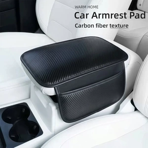 Car Armrest Box Heightening Pad, Car Central Armrest Box Cover, Multifunctional Storage Bag, Nappa Leather Car Accessories