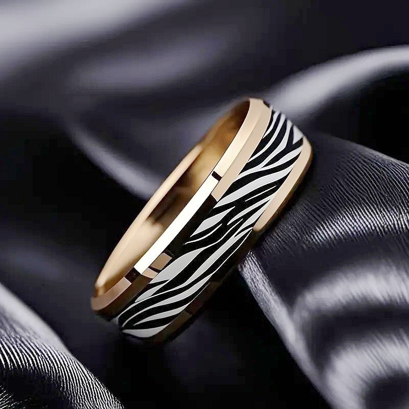 Popular design 3D color printing titanium steel ring men's personality fashion couple ring cross-border hand jewelry wholesale