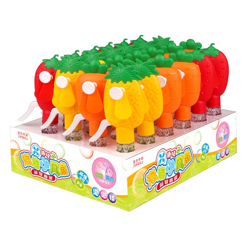 New cartoon hand pressure bubble fan blowing bubble machine summer outdoor mini fan gift toys wholesale cross-border