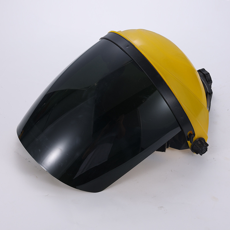 Fábrica portátil orgánica máscara de protección facial máscara tapa montada en la cabeza anti-splash negro de humo cubierta cara anti-impacto