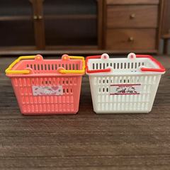 ミニチュア人形屋ミニスーパーショッピングかごkt収納手提げかごままごと玩具置物