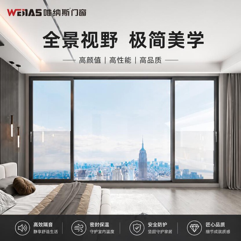 Cross-border 110 thermal break aluminum window manufacturer, airtight side-press window system, soundproof floor-to-ceiling windows for self-built houses and balconies