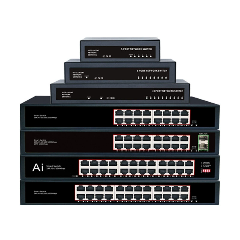 Гигабитный сетевой коммутатор 4 порта/8 портов/16 портов/24 порта, Ethernet, видеонаблюдение, общежитие, офис, маршрутизация