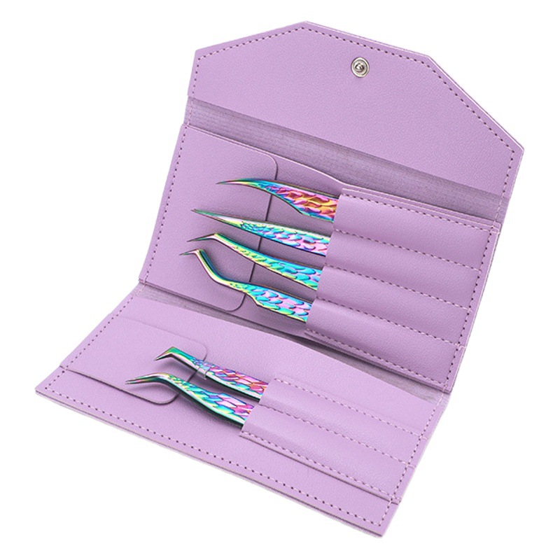Colorful Titanium Eyelash Tweezers for Beginners, Specialized for Grafting, Professional Eyelash Tools for Applying False Eyelashes