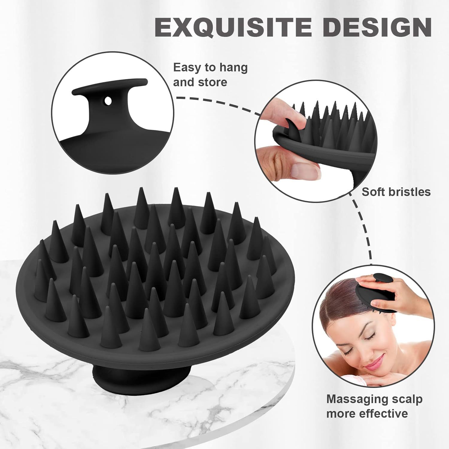 Silicone Scalp Massage Brush Head Cleaner Shampoo Comb Soft Baby Silicone Shampoo Brush Portable Hair Washing Tool