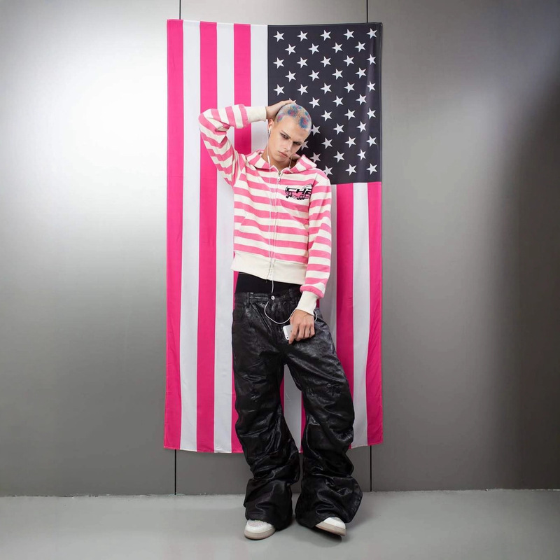 European and American Cross-Border Wholesale Personalized Printed Sweatshirt Long-Sleeved Zipper Hoodie Retro Jacket Street Trendy Y2K