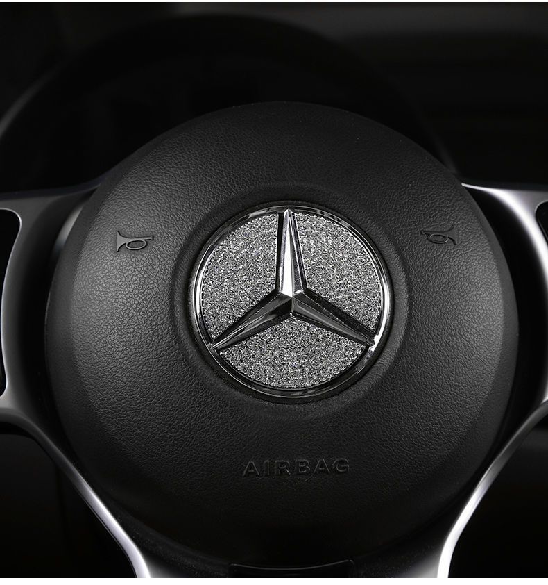 Suitable for the new mercedes benz C/E/A-class GLK/GLA/CLA/GLC steering wheel diamond car logo modified interior stickers