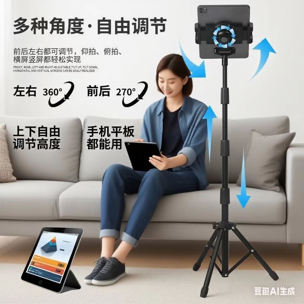 Factory Pad pro phablet stand live tripod floor camera shake audio video fill light support frame