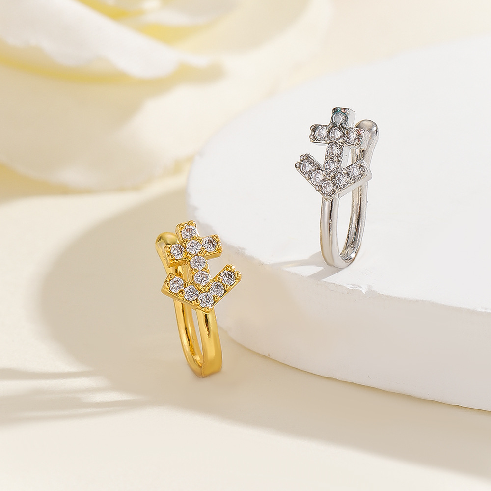 Copper Inlaid Zircon Flower Love Nose Clip Nose Ornaments Puncture-free Jewelry for Men and Women detail image 8