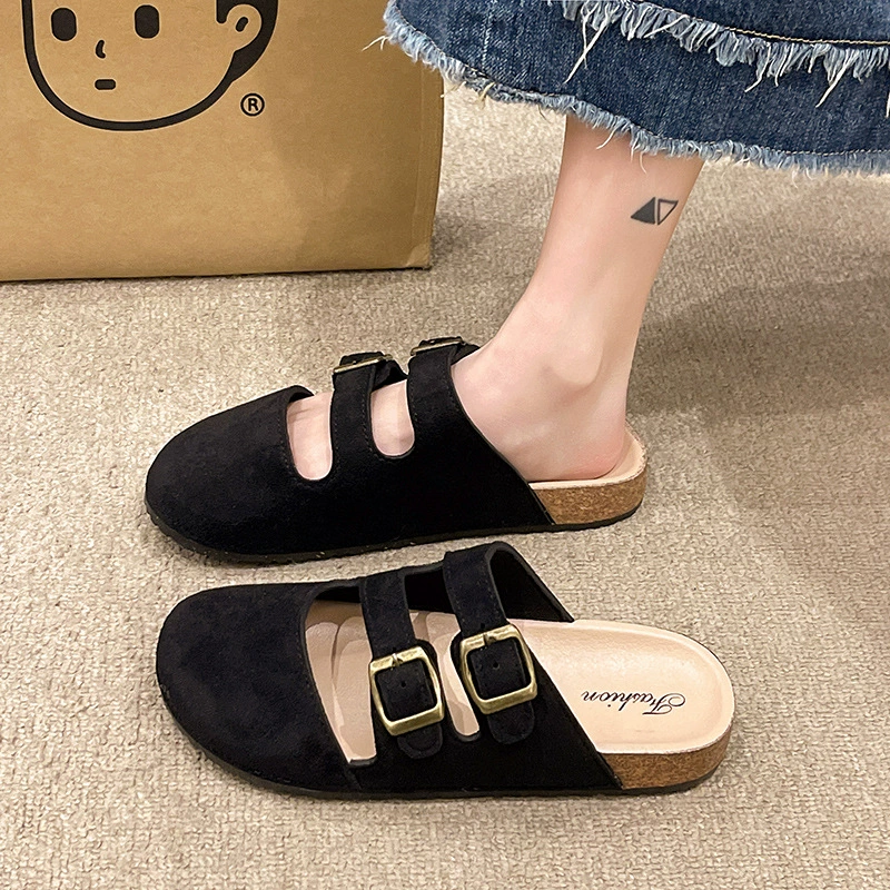 Туфли Birkenstock 2025 четыре сезона новый высотный плоский дно Birkenstock носок внешний вид удобные тапочки пробка носок обувь оптом