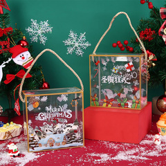 Christmas transparent suitcase glutinous rice boat snowflake cookie box Christmas Eve gift baking nougat packaging box