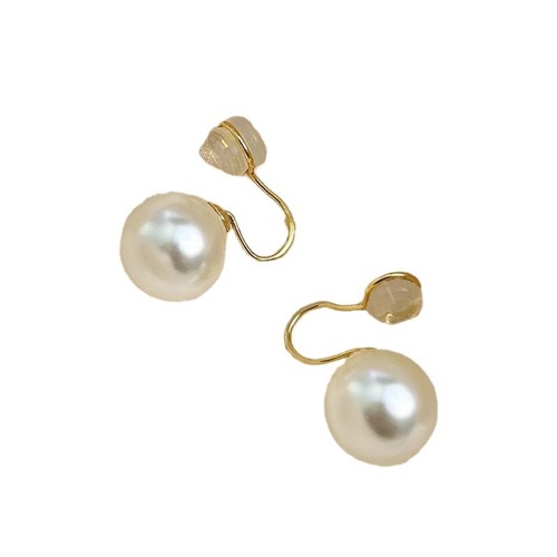 Ultra-Invisible! Shijia Zhengyuan Pearl Stud Earrings No Piercing Pain Retro Mosquito Incense Burner Earrings Winter Earings