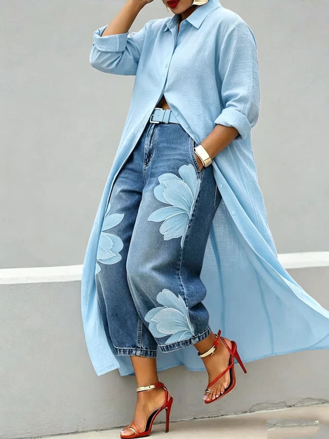 Women's Clothing Fashionable Elegant Casual Button Down Collar Solid Color Long Shirt Dress For Women For Formal & Casual For Women_ecoleips.com