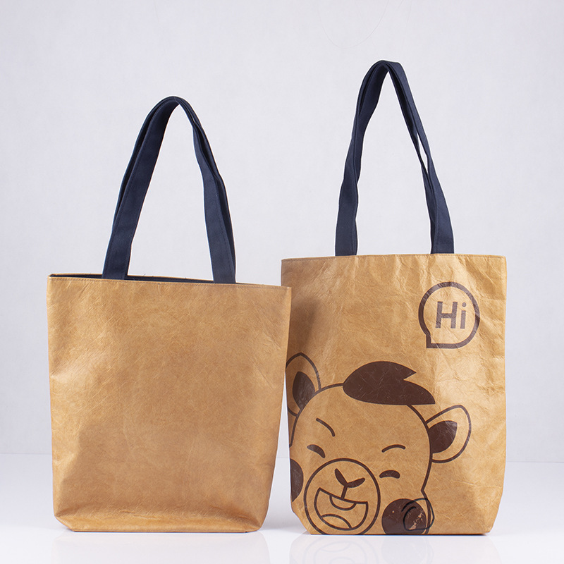 加急杜邦纸袋定 制大容量可水洗单肩牛皮纸袋环保购物礼品袋定 做