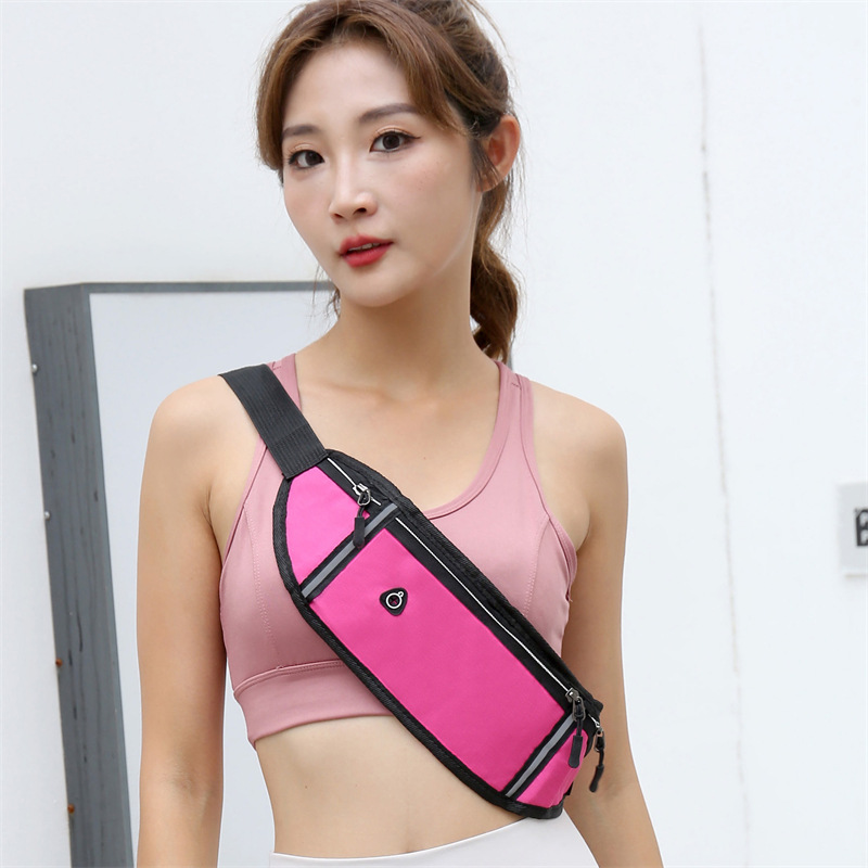 Running Fitness bolsa de cintura de tira reflectante hombres y mujeres deportes al aire libre Correa invisible agujero del auricular bolsa de teléfono móvil Cambio de bolsa de teléfono móvil