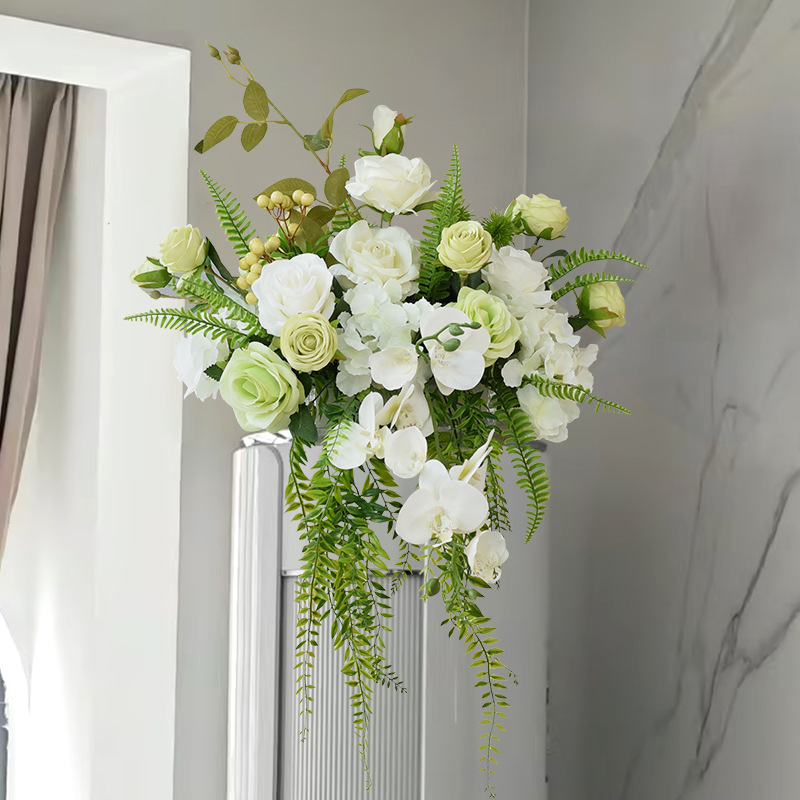 假花仿真花空调柜机冰箱顶装饰品摆件斗柜公司前台演讲台下垂桌花