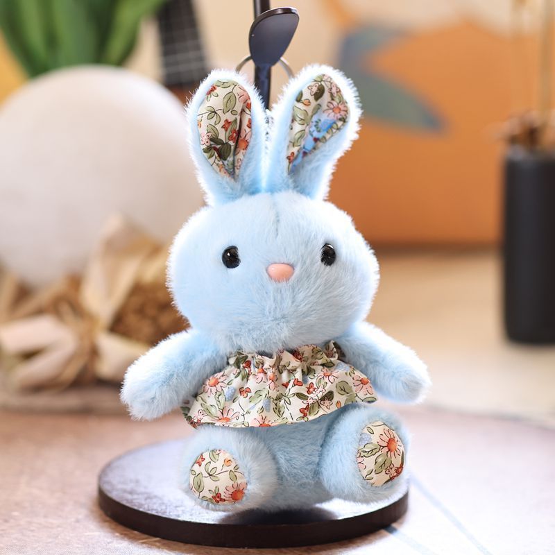 可爱萌网红花裙子小兔子挂件毛绒玩具公仔卡通包包挂饰钥匙扣娃娃|undefined