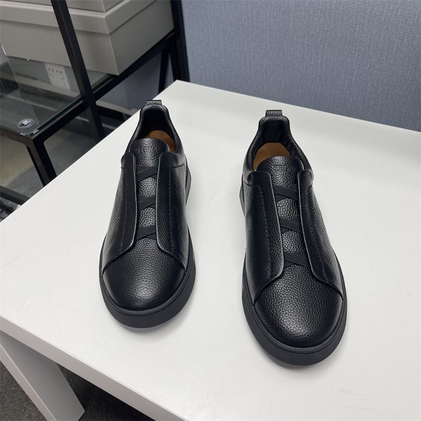 2024 neue Herrenschuhe, Zehenschicht-Rindsleder-Low-Top-XXX-Schnür-Sneaker, Hirschleder-Freizeitschuhe, sportliche Slip-On-Weißschuhe_voghion.com