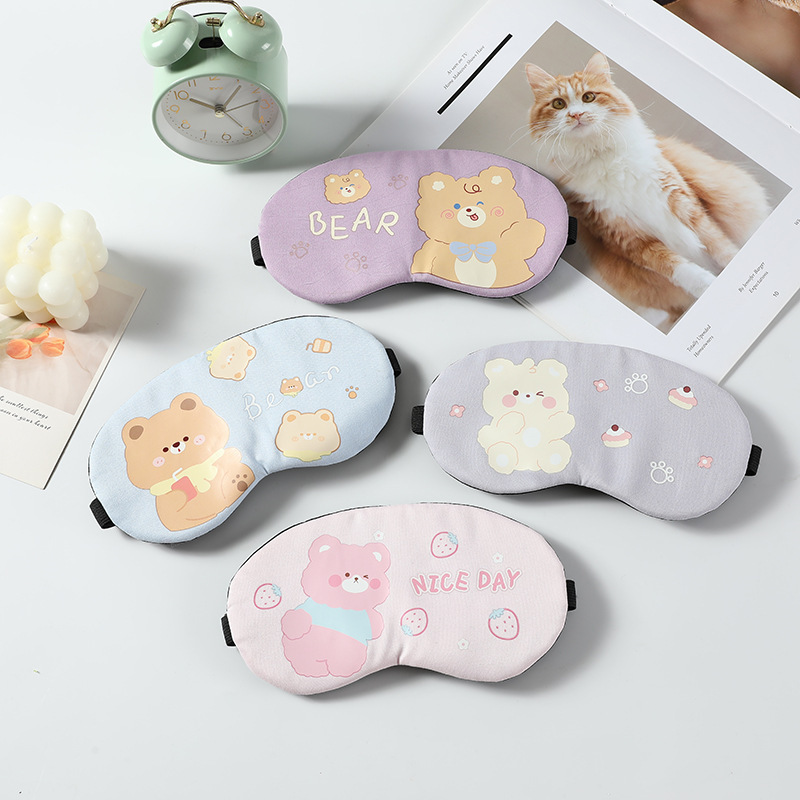 夏の新型かわいいアニメ睡眠遮光アイマスク男女子供睡眠アイマスク冷熱二重敷スポット卸売り|undefined