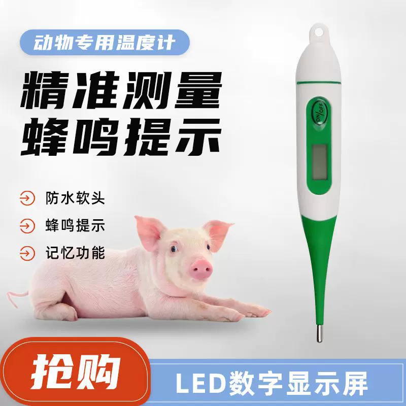 康宁软头体温计兽用电子体温表计牛羊马猪狗用测温仪43度不伤肛门