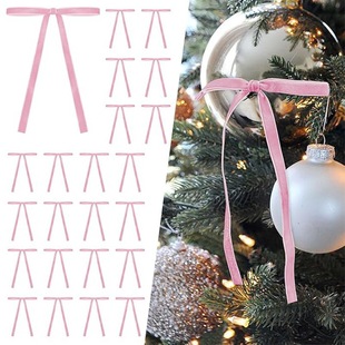 Combination Velvet Ribbon Bow Tie Christmas Tree Decoration Twisted Silk Hanging Ornaments Holiday Tie Accessories Pendant Decoration