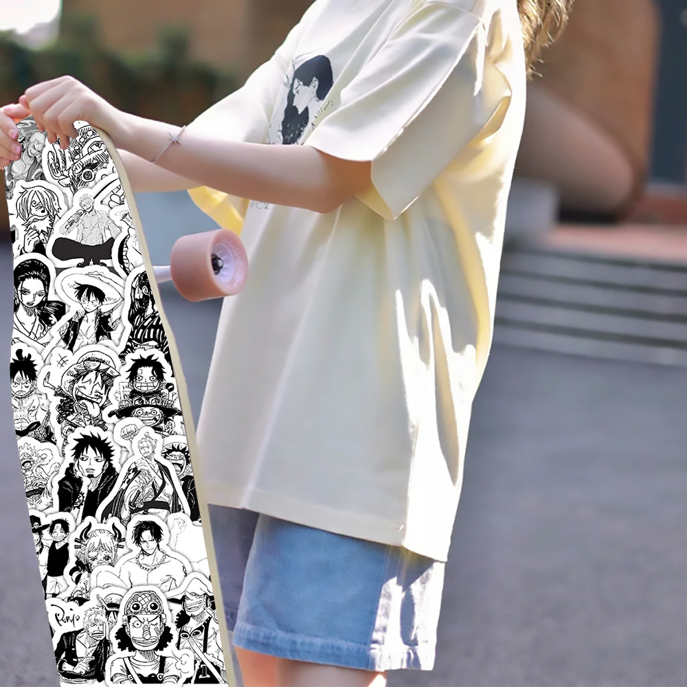 흑백 원피스 스티커 103장 세일링 원피스 루피 조로 가방 스티커 장식 노트