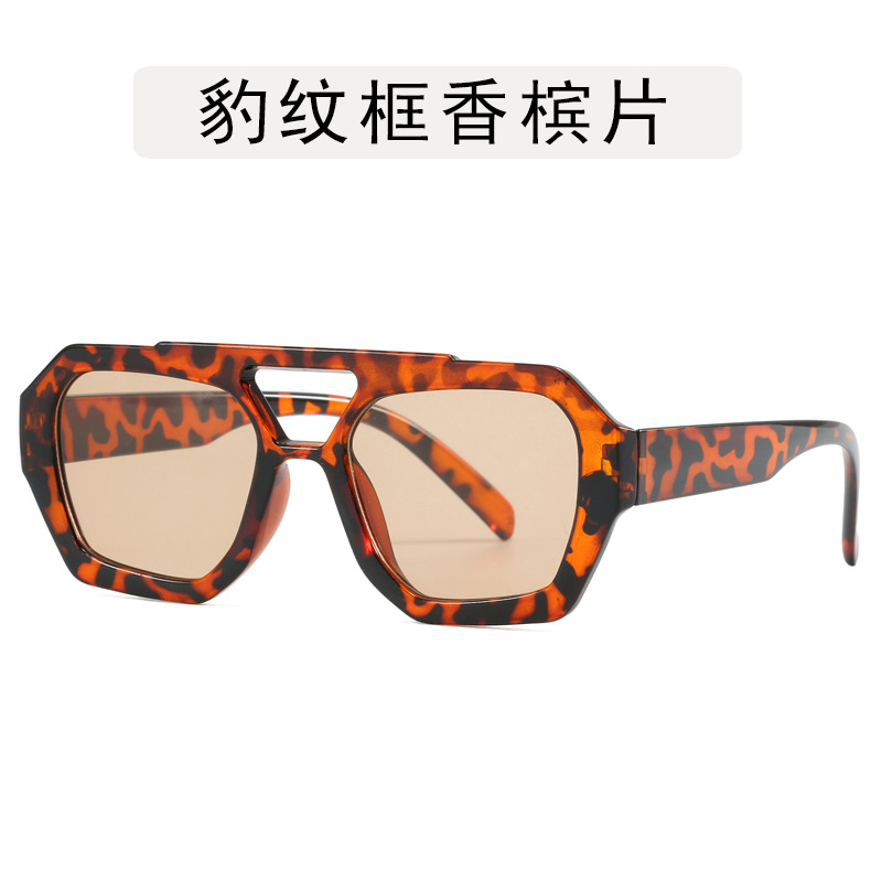 Cross-Border European and American Double-Bridge Irregular Sunglasses 2023 New Retro Personality Sunglasses Internet Celebrity Trendy Sunglasses