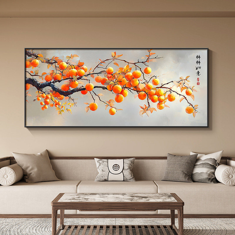 Mural for living room background wall in a newly built house, new hanging painting, sofa center decoration, Chinese-style "May all your wishes come true" wall art Mural for living room background wall in a newly built house, new hanging painting, sofa center decoration, Chinese-style "May all your wishes come true" wall art