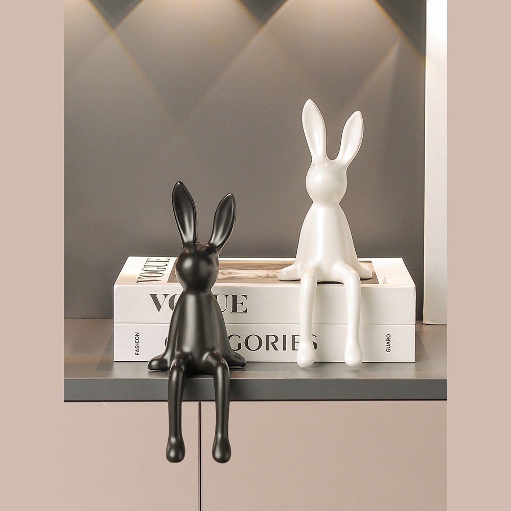 Decoraciones de encimera de TV de alto nivel lujoso, estabilidad emocional, artefactos mágicos, decoraciones de conejo, sala de estar, sensación de alto nivel.