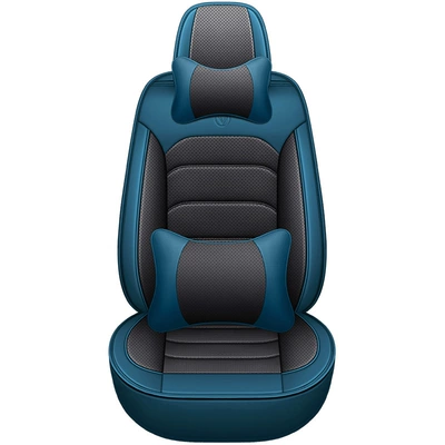 Seat cushion, seat cover | Small Cars, Summer Perforated Leather - blue-black-deluxe-version-general