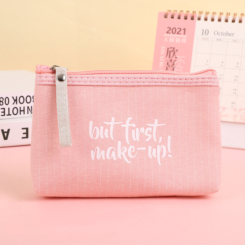[Ventas directas de fábrica] diario simple carta bolsa de cosméticos portátil auricular bolsa de almacenamiento de monedas bolsa de viaje del estudiante