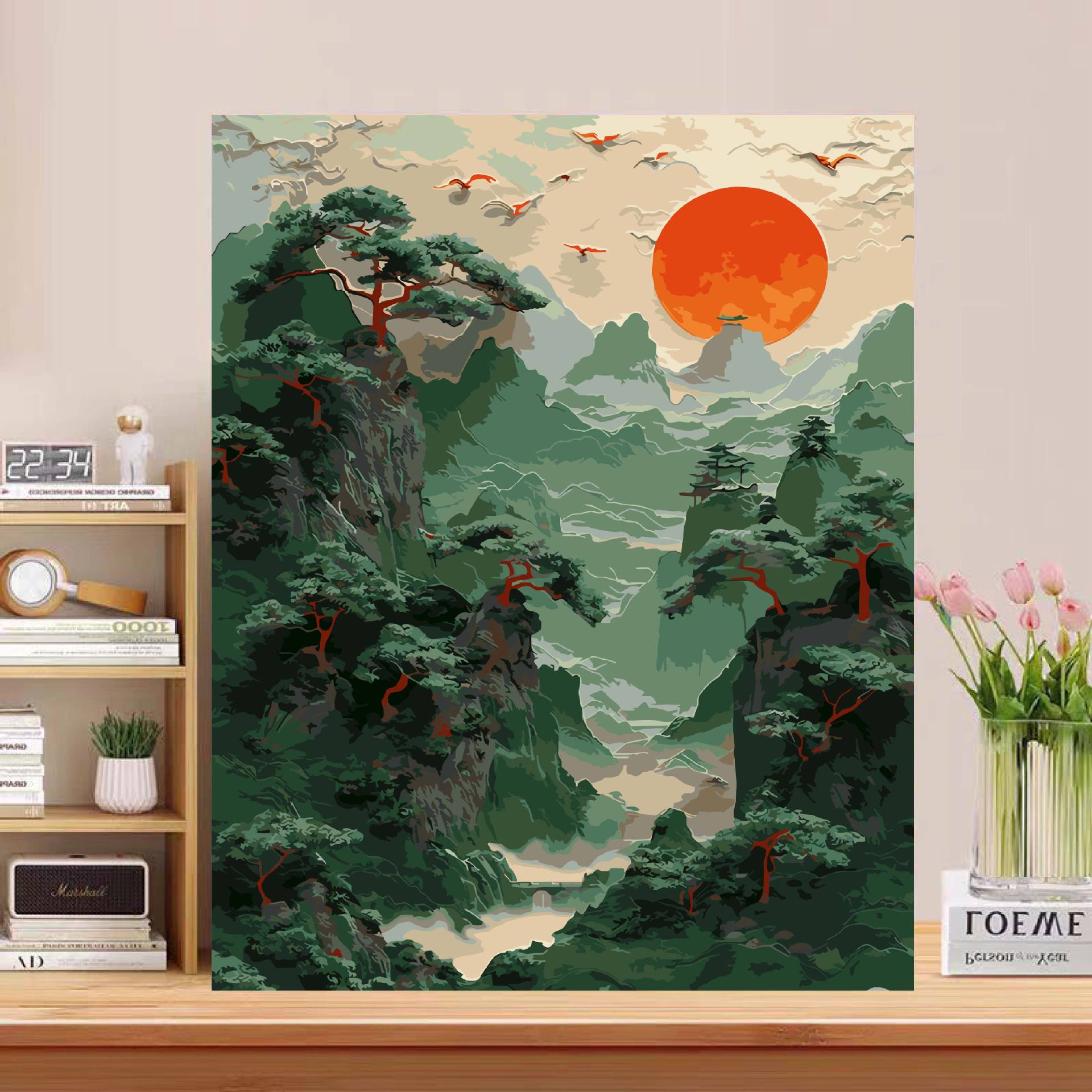 Miles de miles de paisajes antiguos pinturas al óleo digitales hechas a mano DIY relleno pintado acrílico decoración de aceite colgante regalo