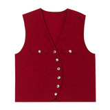小个子背心女外穿减龄时尚小香风纯色马甲背心小香风针织上衣，女装马甲，妃慕昵服饰