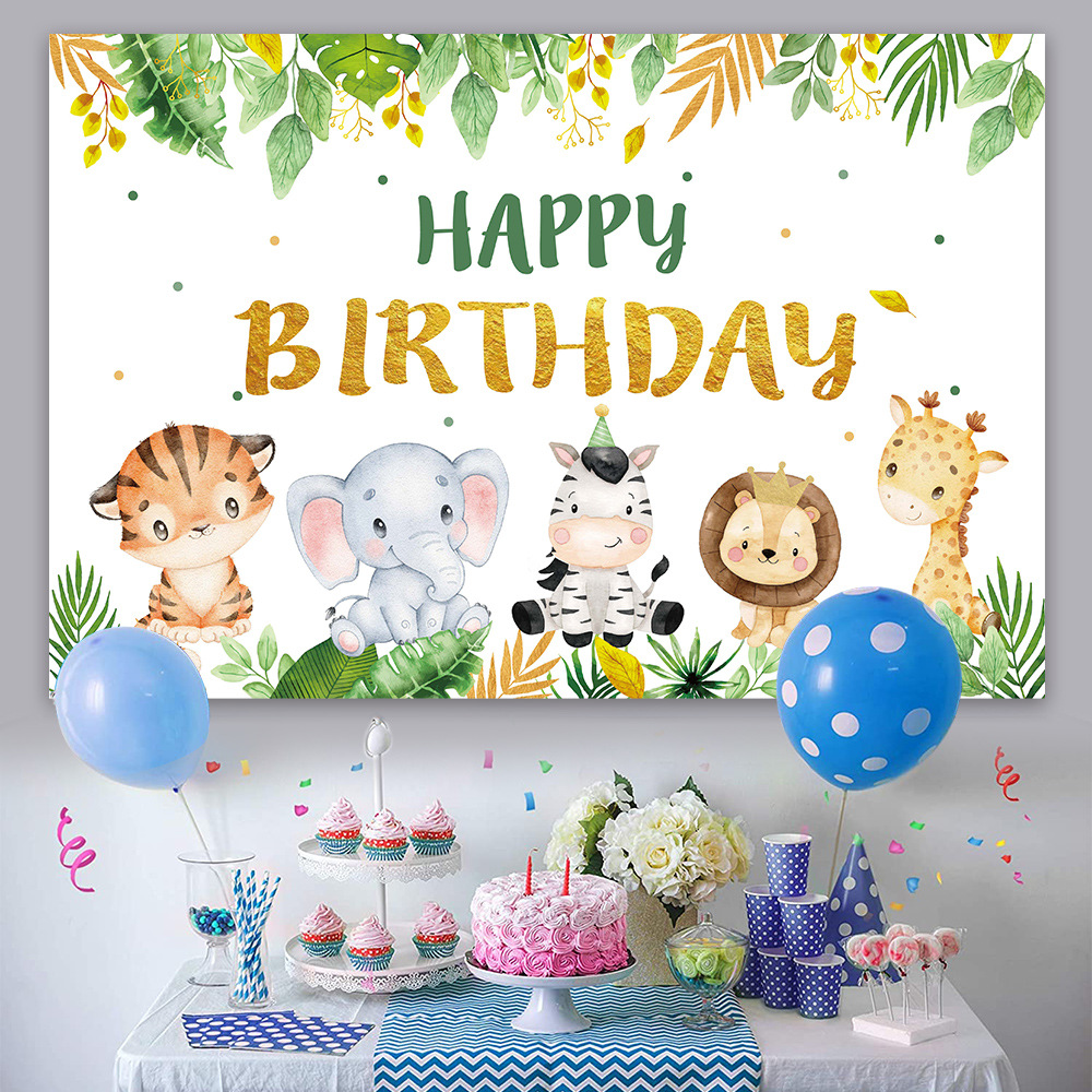 Bosque animal fiesta de cumpleaños nuevo comercio exterior material de vinilo transfronterizo fotografía fondo tela estudio apoyos